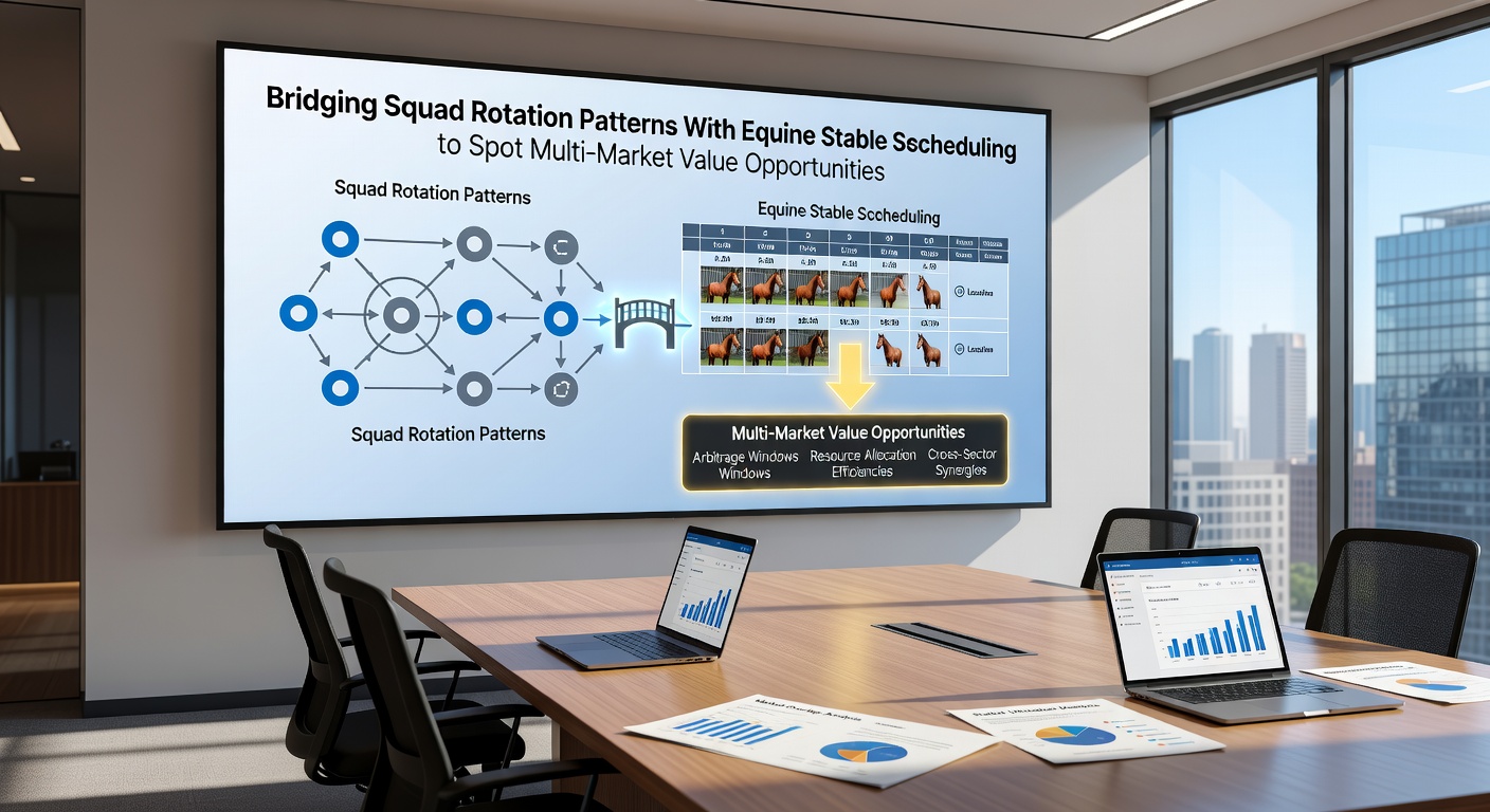 Infographic comparing sample soccer rotation data points with horse training cycle timelines and resulting market shifts