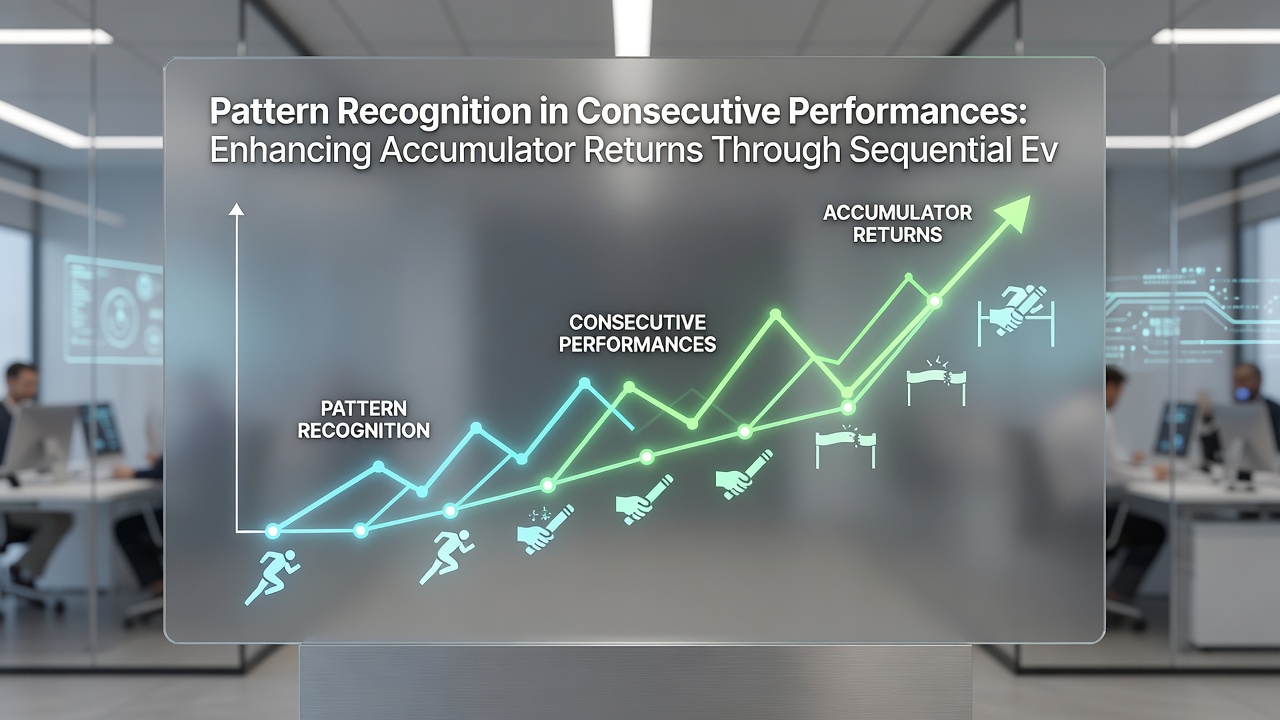 Chart displaying overlapping performance sequences from football and horse racing events for accumulator planning